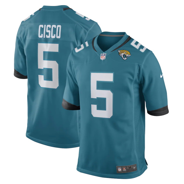 mens nike andre cisco teal jacksonville jaguars game player jersey